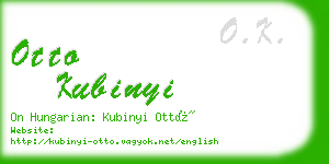 otto kubinyi business card